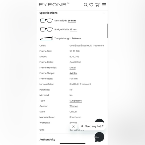 🏆Boucheron Paris BC0030S 006‼️Size 55-15-140‼️Palladium plated‼️ - Picture 10 of 16